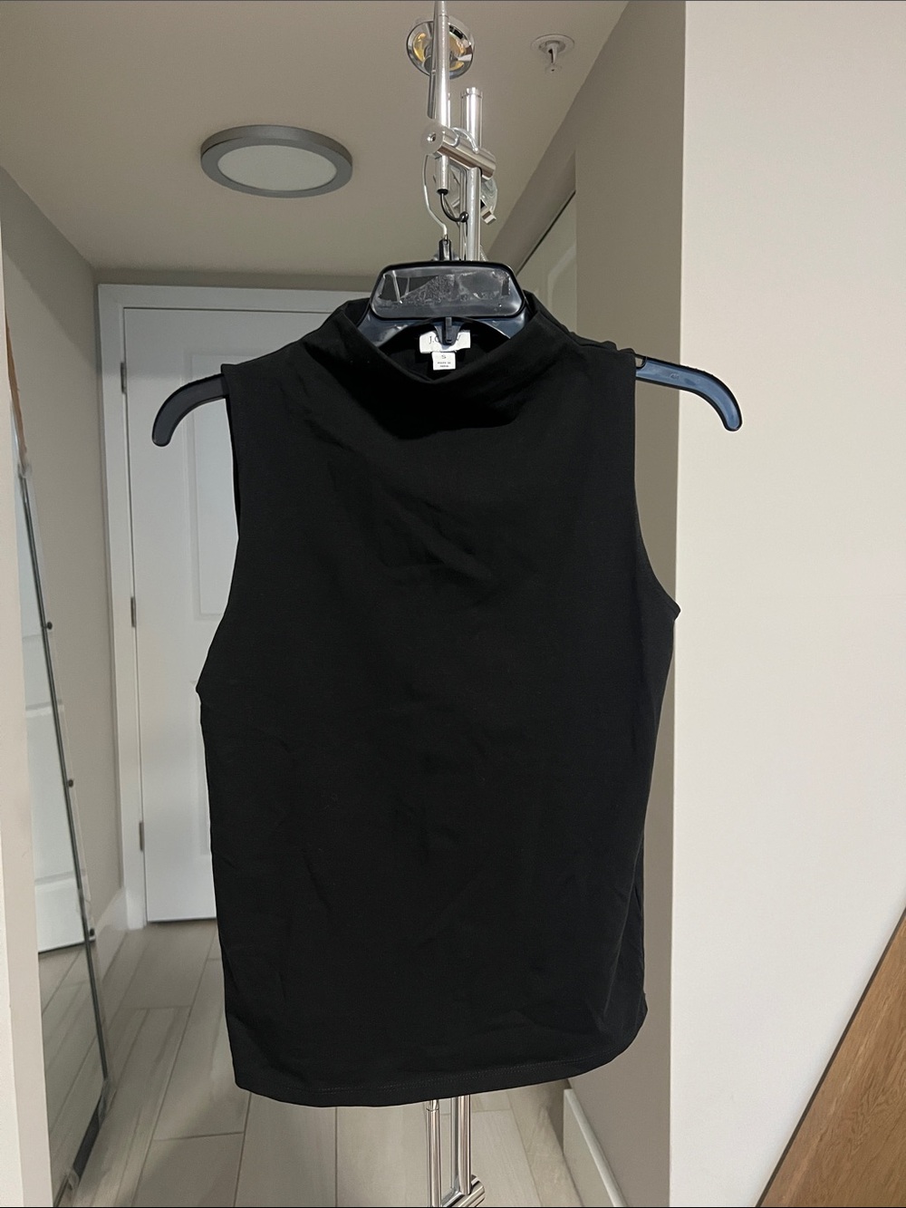 J. Crew Black Sleeveless Mock Neck Tank